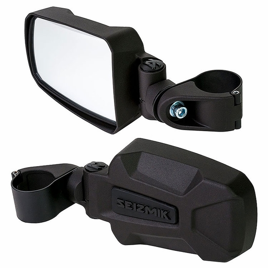 Seizmik Pursuit Aluminum Break Away Side Mirrors w/ 2 Inch Clamp (Sold in Pairs)